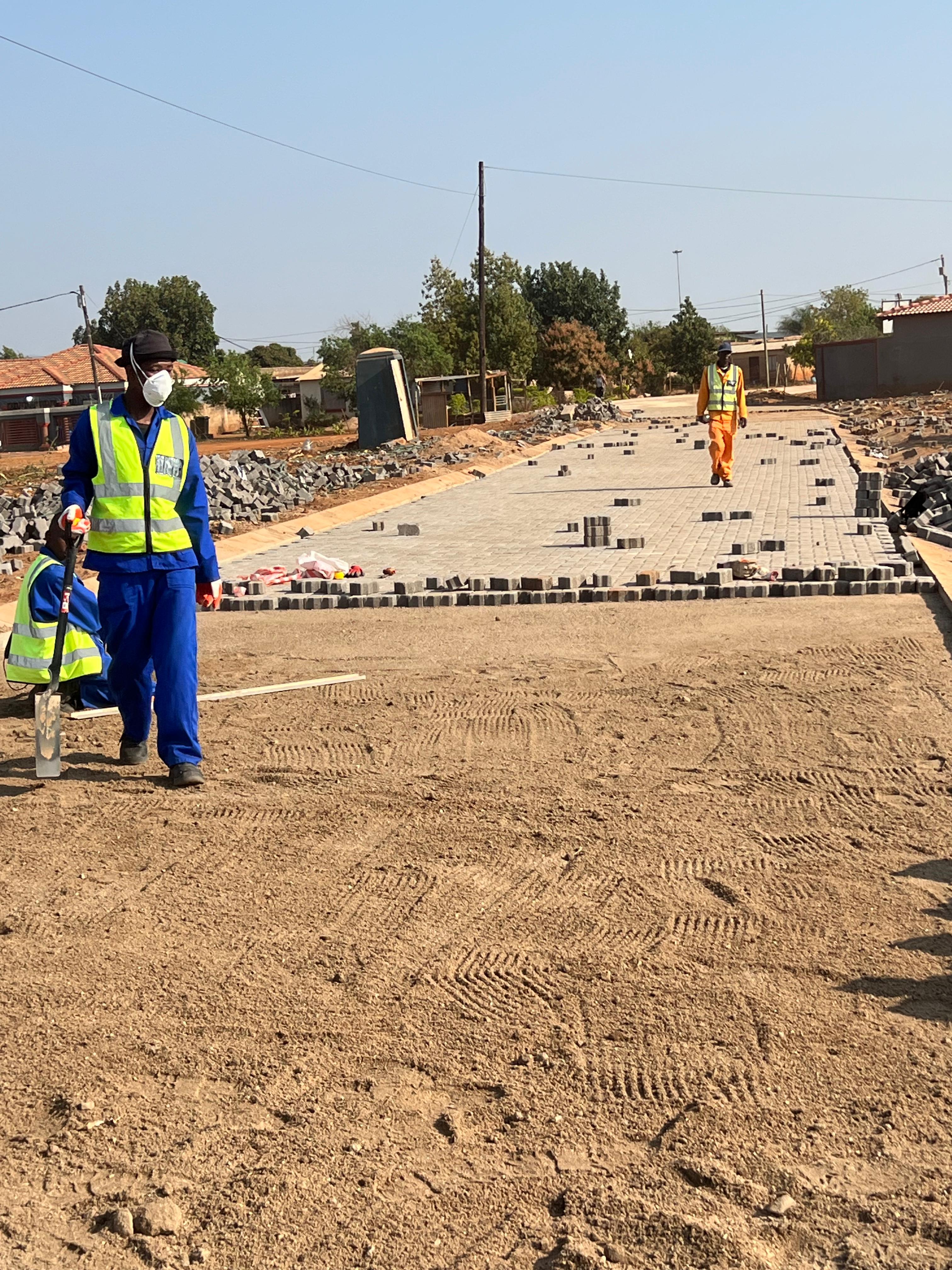 Completed surfaced roadway paving